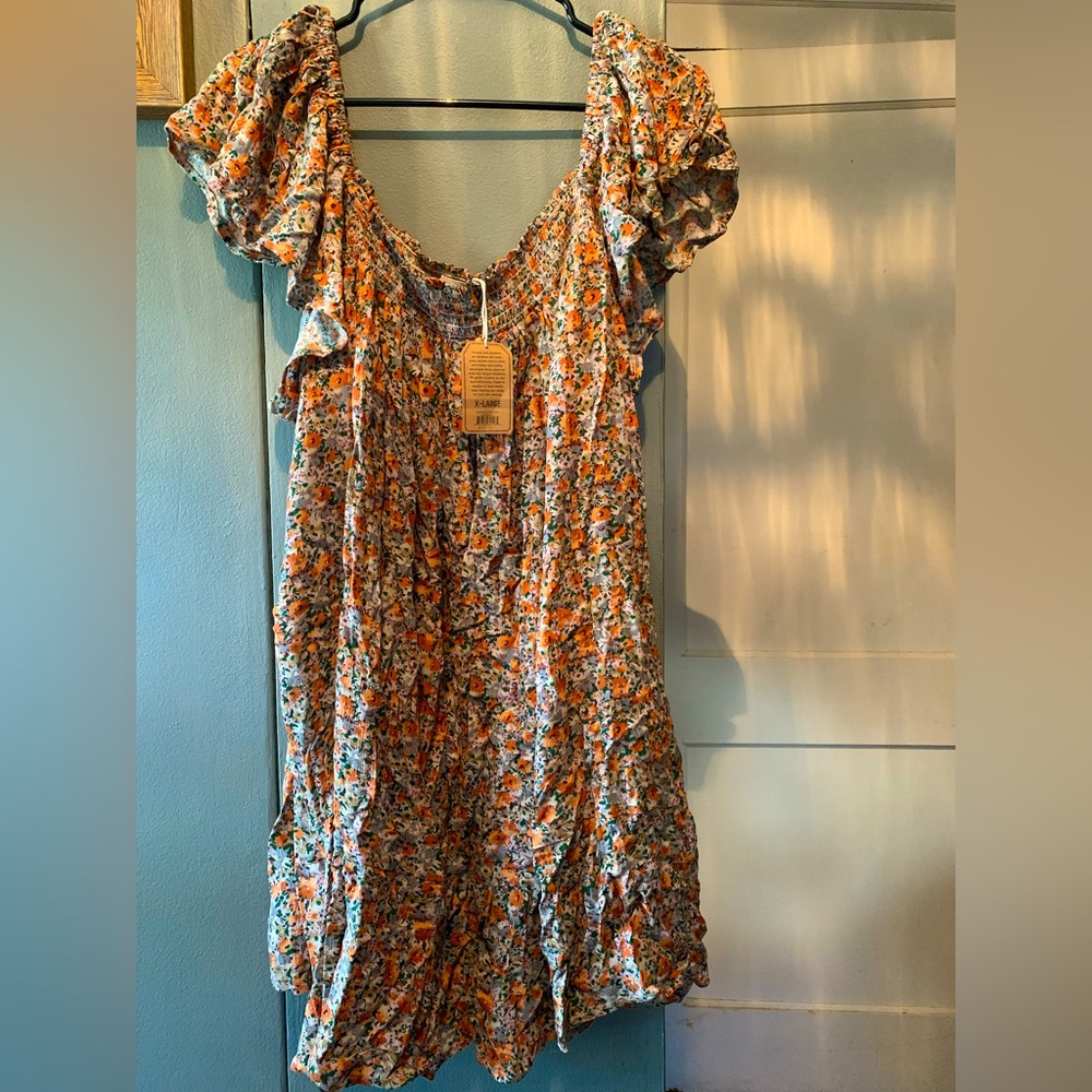 Natural Life NWT Flutter Sleeve Flowy Floral Dress XL